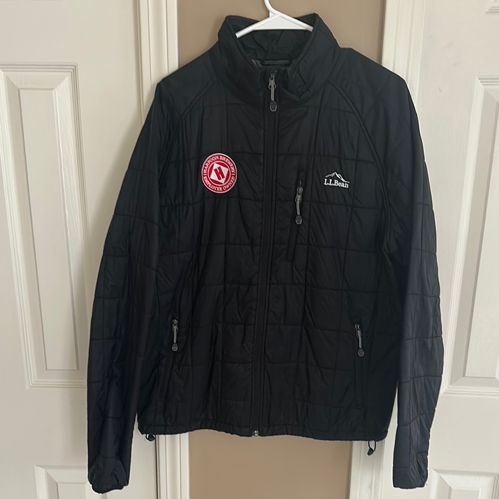 L.L. Bean Harpoon Beer Black Quilted Men's Jacket Size LARGE